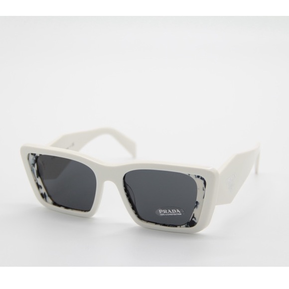 NEW PRADA SPR08Y 02V-5S0 WHITE CAT EYE SUNGLASSES PR 08YS EYEWEAR PRADA PR08YS - Picture 7 of 12